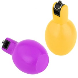 SAHENITEANA 2 Pack Hand Squeeze Whistles Trainer Whistle Portable Loud Sports Whistle Coaches Whistle for Basketball Football Hiking (Yellow and Violet