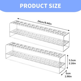 Mzario 2 PCS Pen Display Stand Clear Pen Display 24-Slots Acrylic Penci Holder Clear Pens Holder for Home Office Desk School Supplies Craft Shows