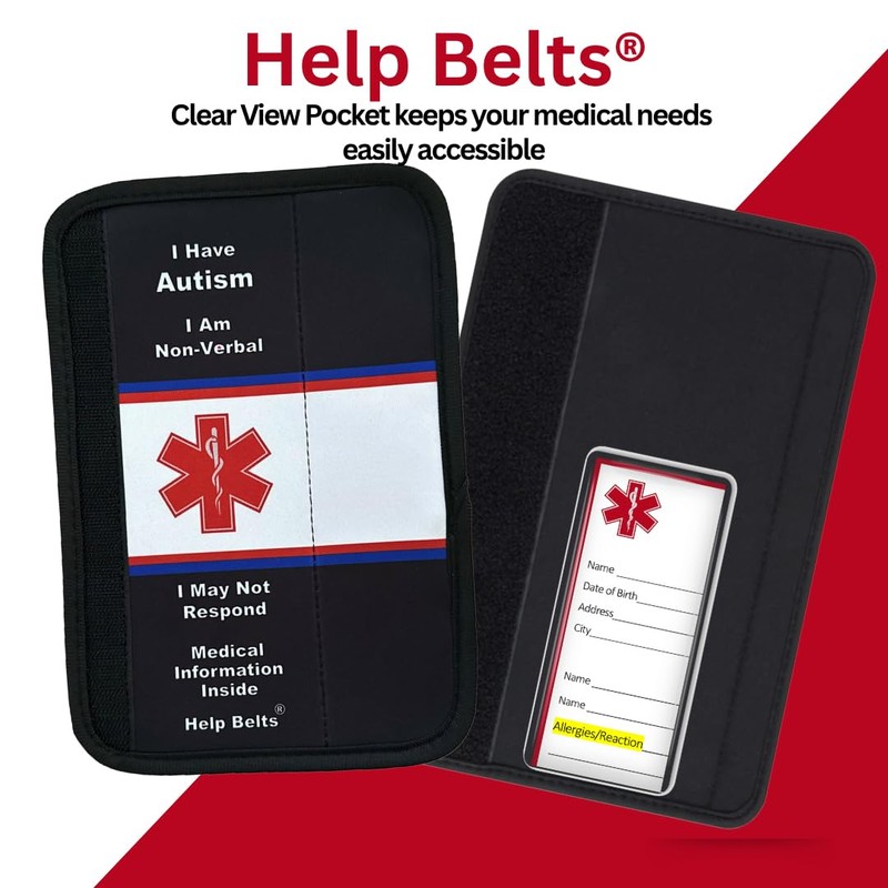 Autism/Non-Verbal/May Not Respond Awareness Medical Alert Seatbelt Cover for Kids