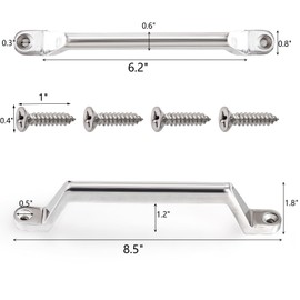 Lawei 2 Piece RV Grab Door Handle, Heavy Duty 304 Stainless Steel Metal Grab Bars, Entry Door Assist Bar, Grab Pull Handles for RV, Trailer, Camper, Cargo Trailer, Automotive, Boat, Come with Screws