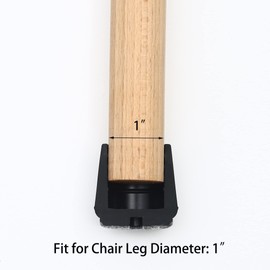 Furnigear 1" Chair Leg Tips Caps with Felt Chair Leg Floor Protectors for Hardwood Floors Chair Leg Sliders, Felt Pads for Stool Leg Folding Metal Chair Leg Tip Cover Replacement Round Black, 16 Pack