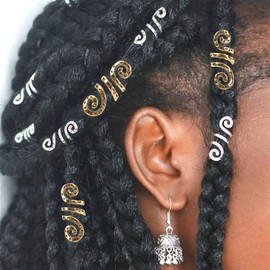 VinBee 30 PCS Viking Rings for Hair Braid Beard,Aluminum Dreadlocks,Hair Cuffs for Braids,Adjustable Charms,Viking Metal Braiding Beads Filigree Accessory (Gold)