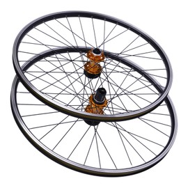 DOONARCES 29Inch Mountain Bike Wheelset Front Rear Bike Wheels Rims Hub MTB Road Bike Wheel Set with Double Discs Brake & Quick Release Lever, for 7/8/9/10/11/12 Speed Aluminum Alloy (Gold)