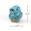 OwMell Owl Statue Tumbled Stone Gemstone Owl Figurine Home Decor