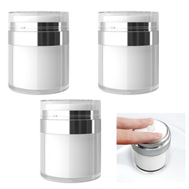Paifeancodill 3 Pcs Airless Pump Jar, Refillable Cream Airless Pump Bottles, 1.71oz/50ml Cosmetic Cream Jar, Cosmetics Containers Air Jars Bottles, Leak-Proof Travel Containers with Cream Scoop(50ml)
