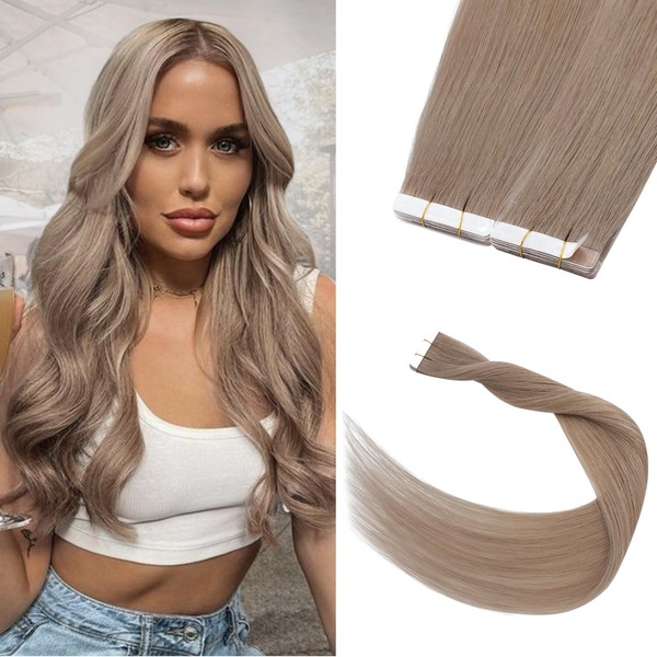 Silk-co Tape-In Real Hair Extensions, Pack of 20, Lightweight Version