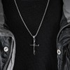FUTPLOR Cross Necklace for Men, Silver Gold Black Stainless Steel