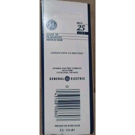 (1) Vtg GE 25w Flame Tip  Pearlescent Medium Base Wall Sconce Bulbs