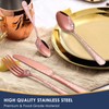 EUIRIO 72-Piece Copper Silverware Set with Steak Knives,Rose Gold Flatware