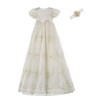 NIMBLE Baby Girls Newborn Christening Embroidered, Champange, Size 6-9 Months