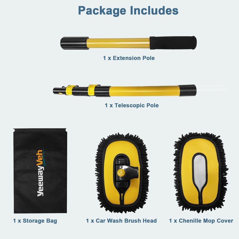YeewayVeh Car Wash Brush Mop with Long Handle, 55" Car