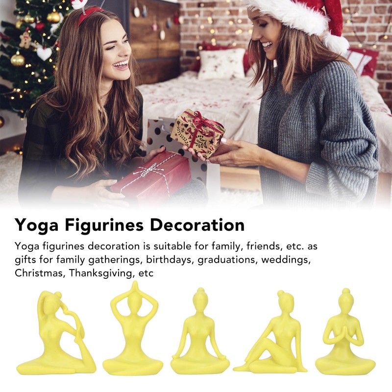 5 Pcs Yoga Statue Simple Style Yellow Attractive Decorative Durable