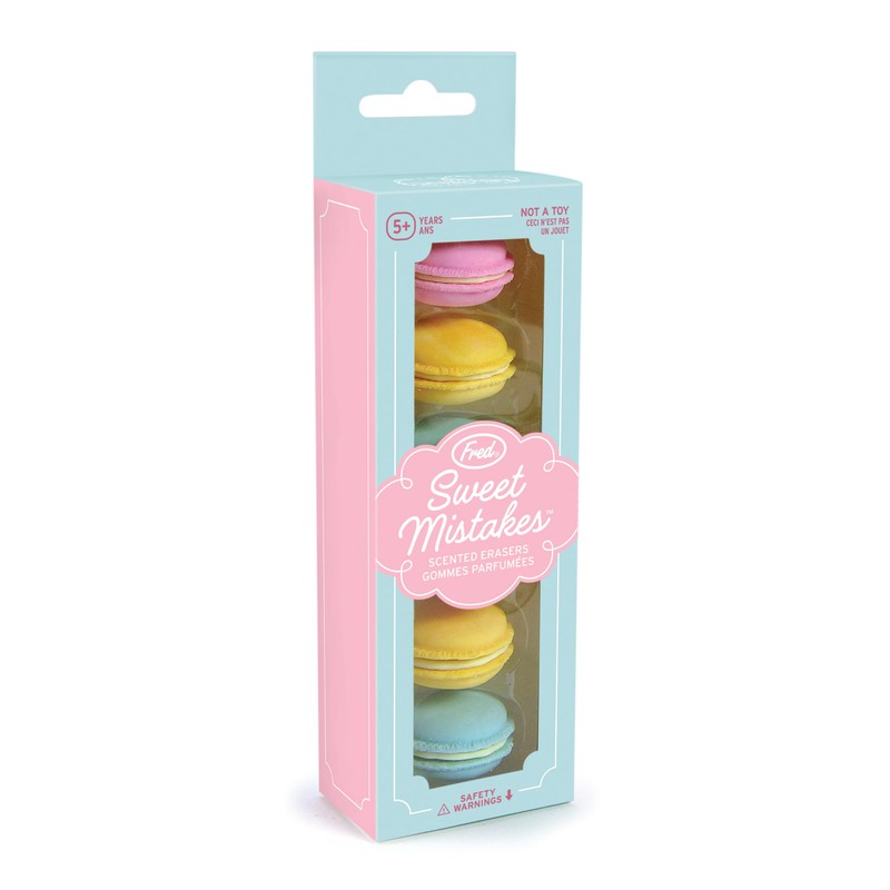 Genuine Fred Sweet Mistakes Macaron Erasers, Set of 6, Scented,