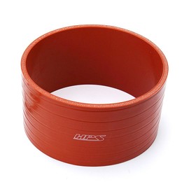 HPS SC-450-L4-HOT Ultra High Temperature 4-Ply Aramid Reinforced Straight Coupler Hose, 4" Length, 4.5" ID, 4.89" OD, 45 psi, Silicone, Orange