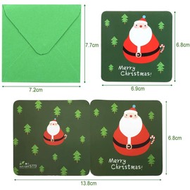 Naler 24 Mini Tarjetas de Felicitación Navideñas Tarjetas de Feliz Navidad en 24 Diseños con 24 Sobres para Regalos Bendiciones(7x7cm)