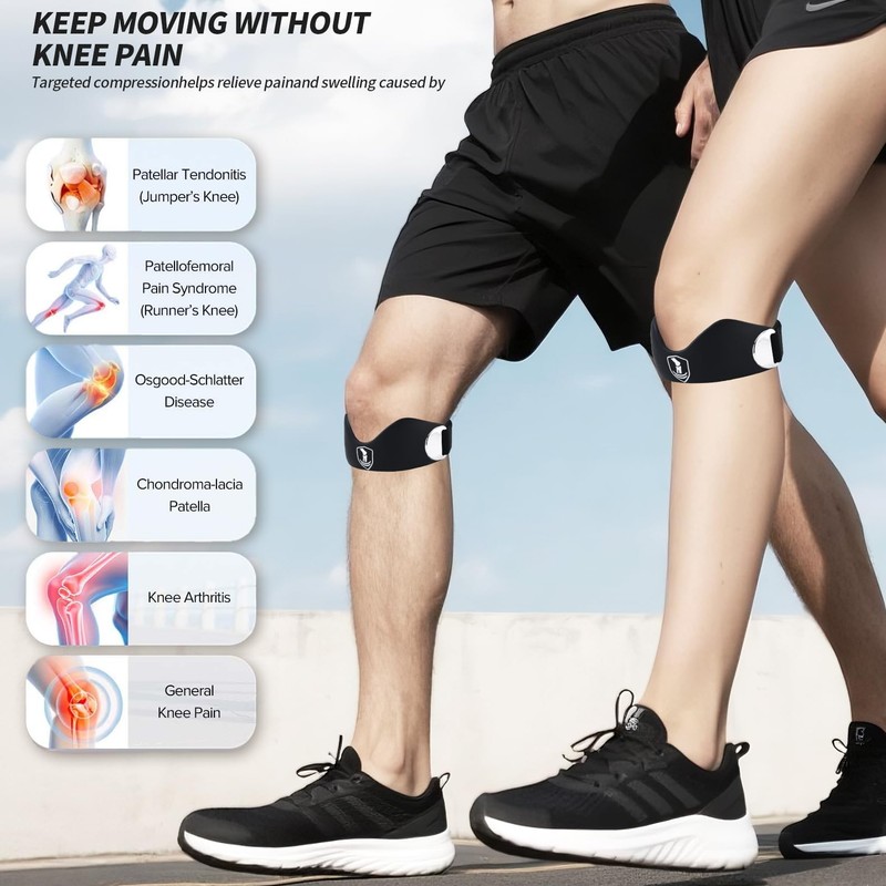 Patellar tendon support strap2 Pack, helps protect knee support for