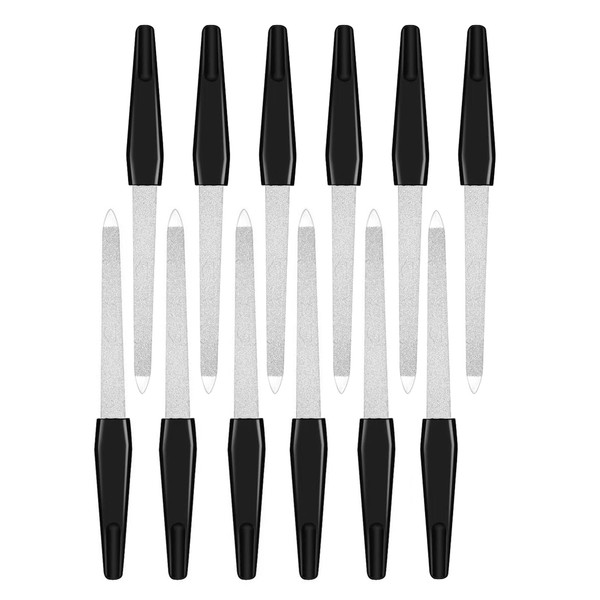 12 Pcs Metal Nail Files for Natural Nails Made of