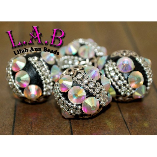 Lilah Ann Beads Handmade Kashmiri style Boho Beads with Austrian