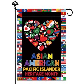 Buxiuer AAPI Heritage Month Garden Flag Asian American and Pacific Islander Decoration Home Lawn Front Yard Sign Decor