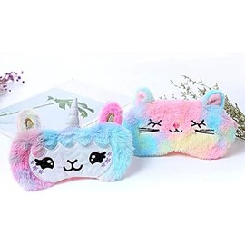 Sleep Mask Travel Case, Compact Lightweight Accessory for Travel and Daily Use - Plush Cute Sleep Mask Colorful