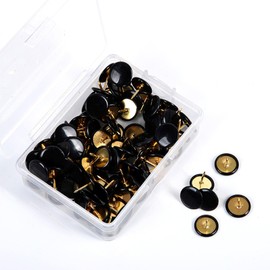 Inlefen 100pcs Push Pins,Push Pins for Cork Board for cards for drawing photo wall art for home office school Black