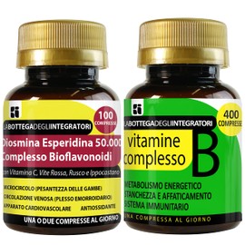 Nahrungsergänzungsmittel-Set für den Kreislauf, Antioxidationsmittel + Energie | Diosmin, Hesperidin, Bioflavonoide 100 Tabletten + Vitamine B-Komplex 400 Tabletten