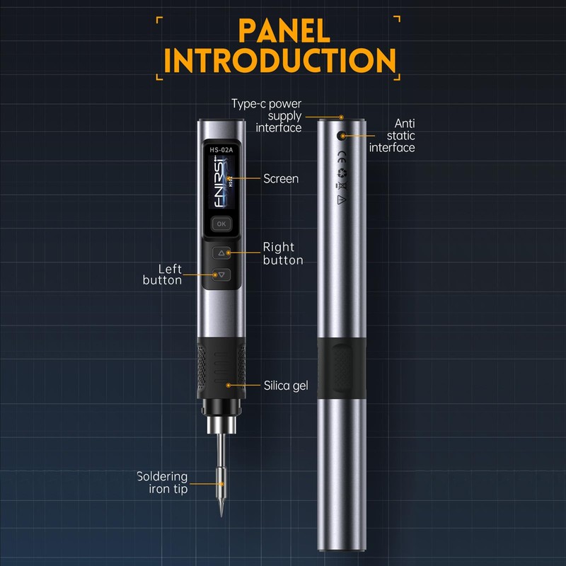 Intelligent Wireless Soldering Iron, Hs-02A Digital Display, Electric Soldering Iron