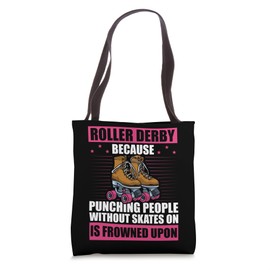 Funny Roller Skating Roller Derby Roller Skates Skating Tote Bag