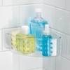 iDesign Plastic Suction Cup Corner Shower Basket for Bathroom Storage