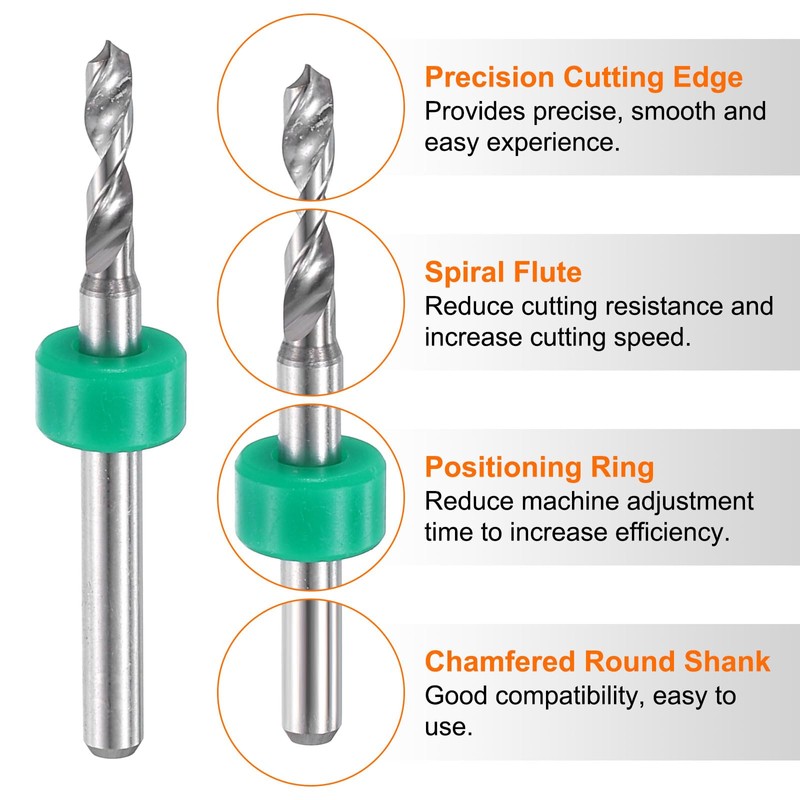 sourcing map 10pcs PCB Drill Bit Set 1/8" Shank 2.5mm