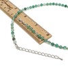 THEPRETTYBITS Green Agate Beaded Necklace, Natural Gemstone Collar, Adjustable 16-inch