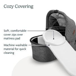 UPPAbaby Bassinet V3 Mattress Cover/Extra Cover for Bassinets 2018-Later/Ultra Soft and Comfortable/Machine Washable/White