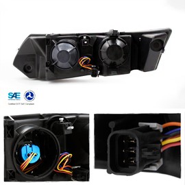 AKKON - For Saturn Ion 4 Door Sedan Clear Headlights Head Lamps Driver and Passenger Side Replacement