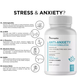 Anti-Anxiety Anti Anxiety Premium Formulation  -  180 Capsules - 3 Bottles