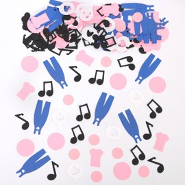 210 PCS Overalls Themed Confetti - Rachle Girls Party Decoration, Nursery Paper Table Scatter, For Birthday Wedding Party Table Decoration Supplies