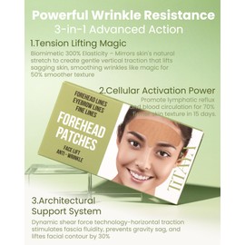 Forehead Wrinkle Patches - Titaya 15 Pcs Overnight Face Masks,Face Lift Tape for Forehead,Eyebrow,Fine Lines,Face Tape for Wrinkles,Anti Wrinkle Patches,After Skincare,No Slip even Oil,Beauty Products