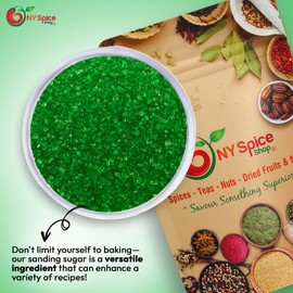 NY Spice Shop Christmas Sprinkles Green Sanding Sugar - 8 Ounce Sweet Colorful Edible Sprinkles for Christmas Cookies, Christmas Baking, Ice Cream, Desserts and Crunchy Toppings Christmas Treats