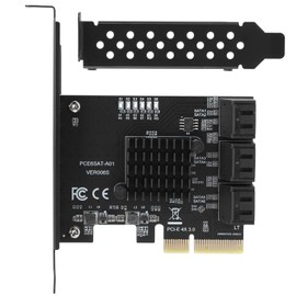 Expansion Card for ASMedia ASM1166 Master, PCIE to 6 Port SATA3.0 Hard Drive 6G PCI-E3.0 GEN3 4X Interface Hub Adapter, Easy to Carry and Store