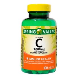 Vitamina C Spring Valley 1000mg Inmunidad 100 Tabletas Sabor Sin Sabor formuladas para apoyar su sistema inmunolgico. La vitamina C es un potente...  