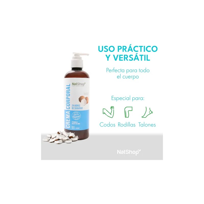 Set 2 Cremas Corporales De Coco Orgánico 500ml Natshop