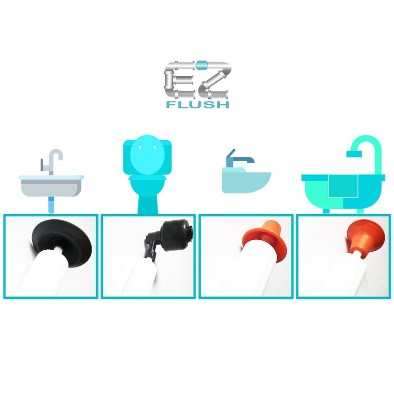 EZ Home EZ168528 Toilet Plunger, Shower & Bath Tubs Sinks