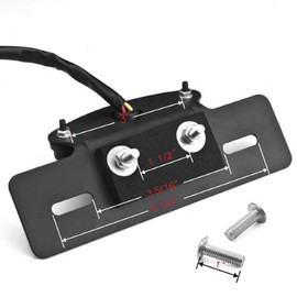 Anzene Custom Black LED Integrated Taillight Brake Light Turn Signals License Plate Light Fender Eliminator Plate Tag Holder Fits Most Motorcycle