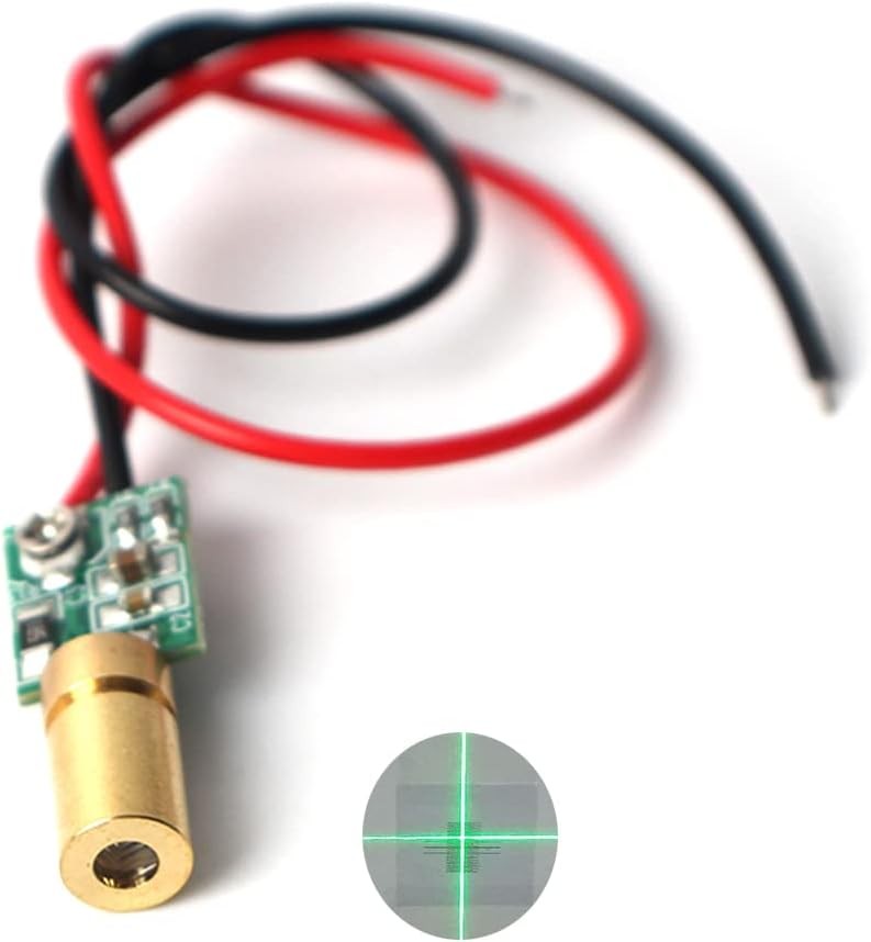 Módulo Láser de Línea Verde de 520 nm, Industrial, Enfoque Ajustable (6 mm-Línea-1 Paquete)
