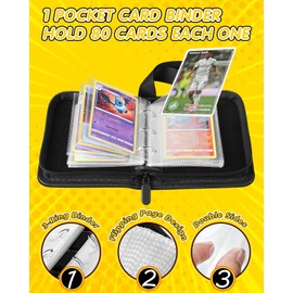 Lotadilo for 1 Pocket Card Binder Mini Size for 80 Cards - Small Trading Card Collection Album Folder Lightweight Portable Anime Design for Men Boys Teens Kids for Sports Cards Game Cards