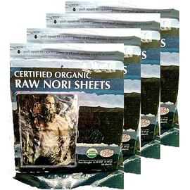 Raw Organic Nori 200 qty Sheets Pack - Certified Vegan, Raw, Kosher Sushi Wrap Papers - Premium Unheated, Dried Un Cooked, Un- Toasted