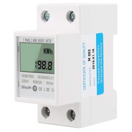 Single-phase DIN rail, small energy meter, 5-80 A DdmLCD digital displays, electricity meter for electronic energy, kWh meter, Default