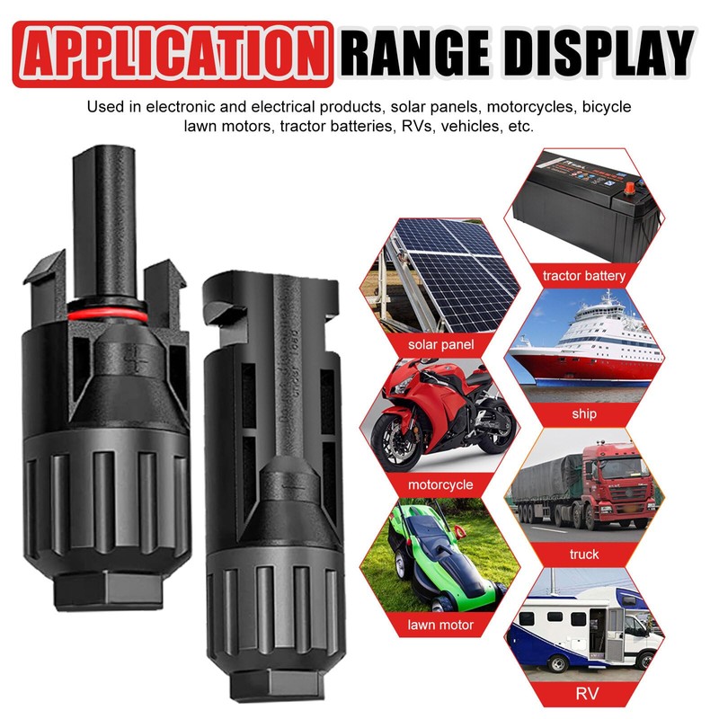 30 Pairs Solar Connectors: Male/Female Solar Panel Plug Solar Panel