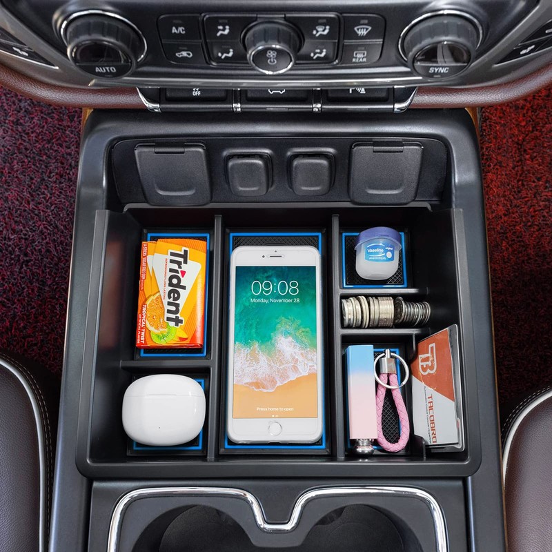 TACOBRO Full Center Console Organizer Compatible with 2014-2018 Sierra 1500