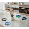 4 x Round Northern Lights Coasters - Iceland Boraelis Men