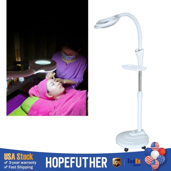 Unbranded 16X Diopter Floor Stand Rolling Magnifier LED Lamp Glass